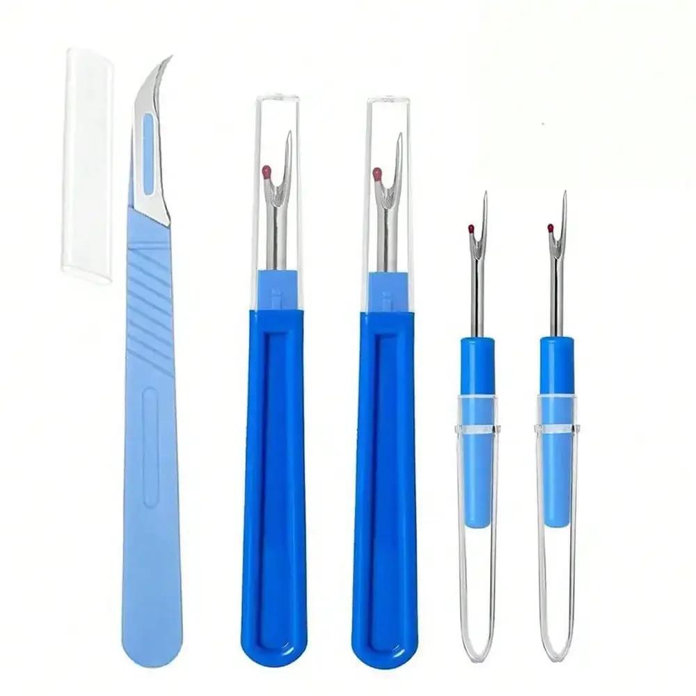 5pcssewing and thread removal tool set, blue sewing and thread removal knife, used for sewing, hand sewing and embroidery tools