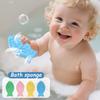 1/4Pcs Exfoliating Bath Sponge 3D Ultra Soft Body Scrubber Sponge Fish Shape Dead Skin Remover Reusable Bath Scrubber with Lanyard
