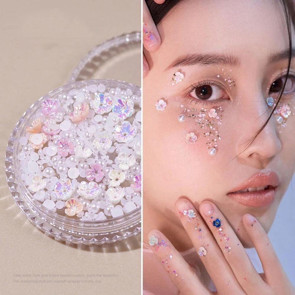 1 Коробка Жемчуг 3D Стразы Наклейка Бабочка Глаза Лицо Лицевая Наклейка Свадьба