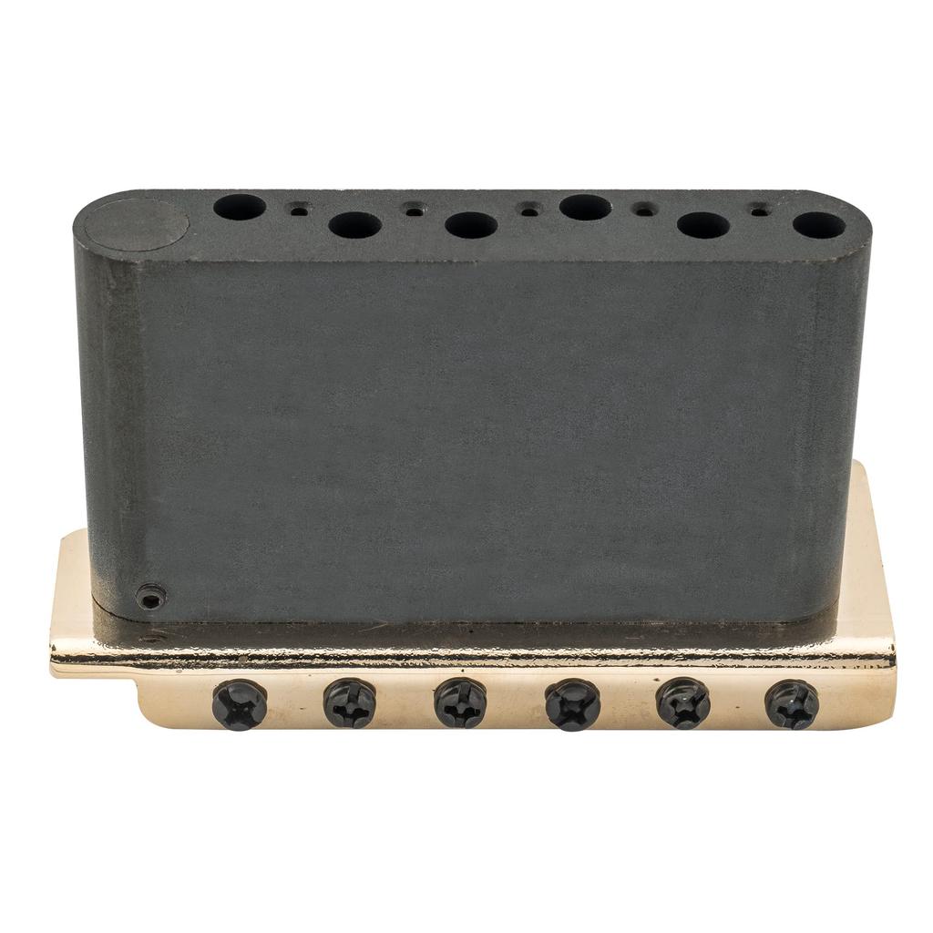 Wilkinson Tremolo Bridge Unit with Vintage Steel Saddles and Full Steel Block for USA Vintage Strat Gold WVC-SB 6-Point Strat/Japanese Guitars,