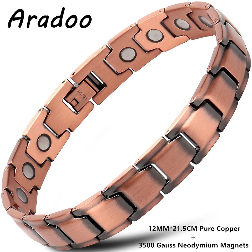 Double Row Magnetic Pure Copper Bracelet with 3500 Gauss Magnetic Wristband Minimalist Design Jewelry Gifts