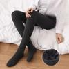 High Waist Cotton Vertical Stripe Fleece Lined Thickened Leggings Women's Autumn Winter Pantyhose One Piece Pants