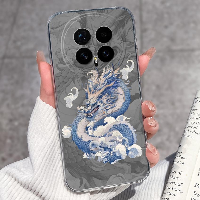 Для Huawei Honor Magic8 7 6 5 Pro Nova 12 Ultra 12i Чехол для телефона Красивый цветочный узор Прозрачный силиконовый Полностью защитный чехол Для корпуса Huawei