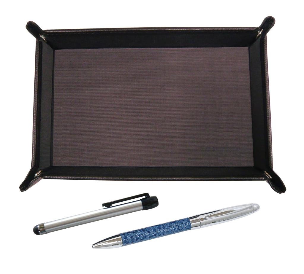 Цвет шибошоко, ручка из коровьей кожи, металлический сенсорный серебристый стержень и роллер из натуральной кожи, вращающаяся шариковая ручка, директорский синий лоток, набор, TRATYO-ALST-PD03-L