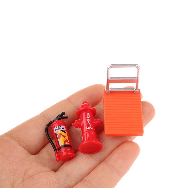 1 Set Dollhouse Simulation Fire Hydrant Handling Tool Miniature Hand Trolley Forklift Mini Platform Cart Toy Construction Props