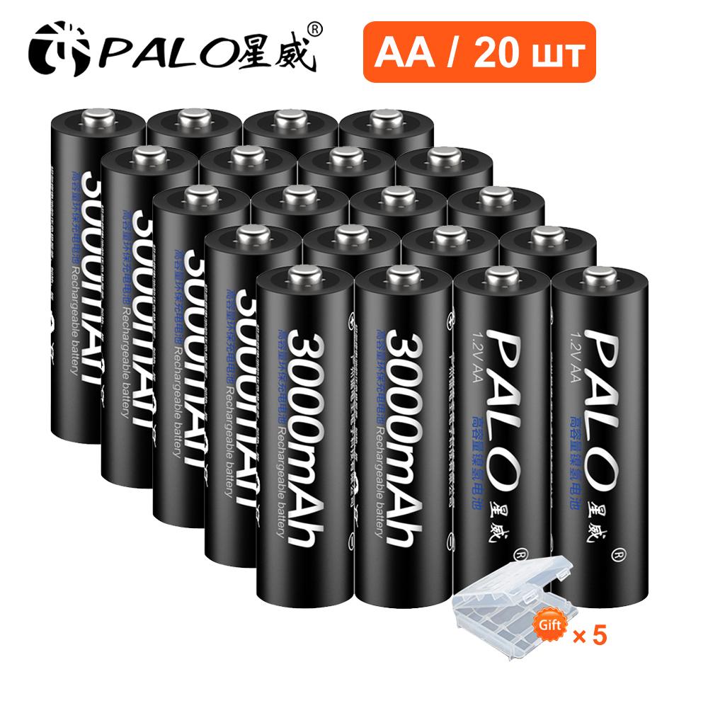 4-20 шт. PALO 3000 мАч AA аккумуляторные батареи 1,2 В Ni-MH аккумуляторная батарея aa