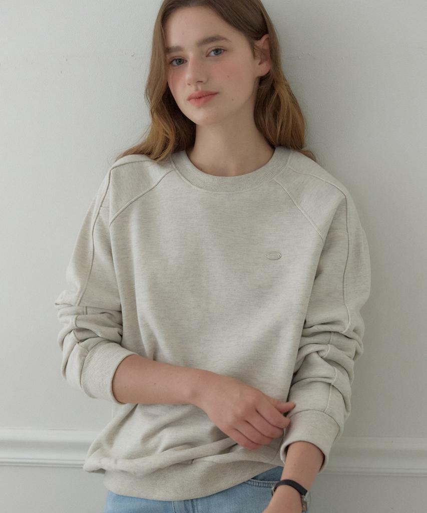 OURHOPE Cutline Raglan Sweatshirt - Oatmeal