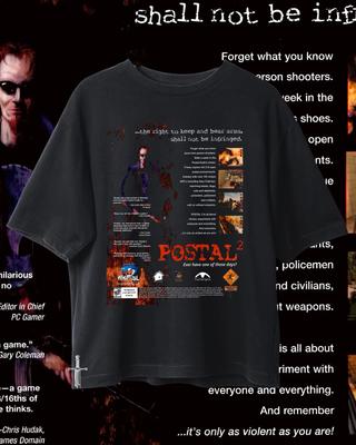 Классическая ретро-игра Postal2 Графический принт Футболка для фанатов Мужская Женская С круглым вырезом Хлопковая футболка Новая Харадзюку Мода Свободная Оверсайз Топ