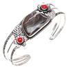 Septerian Jasper Gemstone Ethnic Silver Jewelry Cuff Bracelets 7''Adjustable