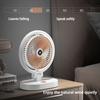 3-скоростной электрический настольный вентилятор со светодиодной подсветкой, перезаряжаемый бесщеточный двигатель, сверхтихий персональный охлаждающий вентилятор для домашнего офиса