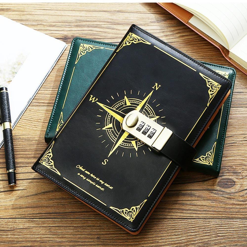 Блокнот на пароле из ПУ кожи с замком Ретро блокнот А5 Школа Офис