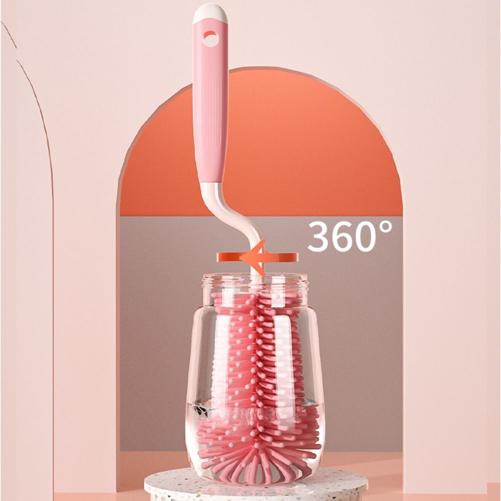 Soft 360 Degree Silicone Baby Pacifier Small Brush Bottle Cleaning Brush Straw Scrubber