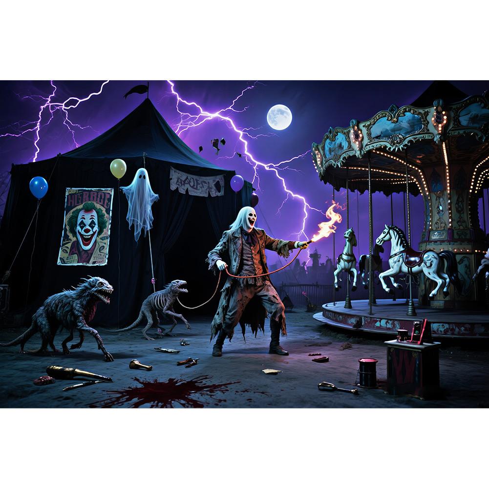 Horror Haunted House Tapestry Photography Background Halloween Vampire Scary Ghost Photo Studio Portrait Decor Backdrop