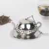 Ситечко для чая - ситечко для чая из нержавеющей стали для рассыпного чая, устройство для заварки листового чая, с цепным крючком и основанием, многоразовый мешок для ситечка для чая