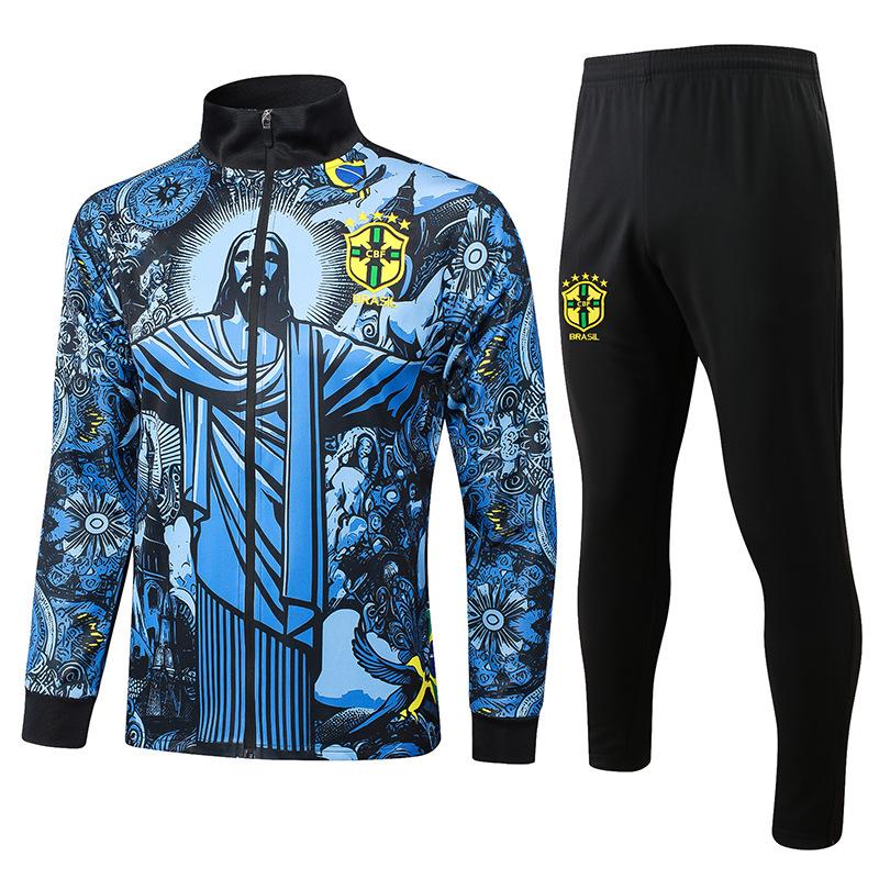 2024 country captain zipper Argentina Portugal Italy Brazil Germany warm-up jersey football jersey