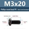 Yigu Black Nickel Carbon Steel PM Phillips Round Head Screws m2-m4 Pan Head Machine Screws for Electronics