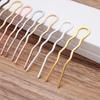 2pcs/lot 70*12mm Brass Waves U Shape Hair Comb HairPins Needles DIY Hair Jewelry Accessories Jewelry Making Supplies New 0294