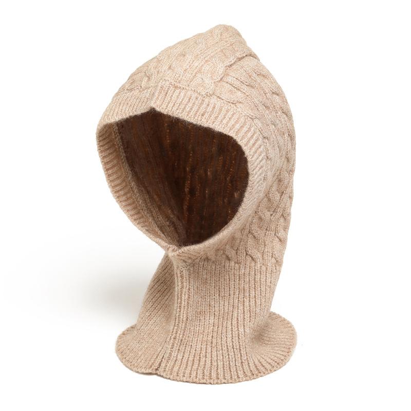 Одна шапка и шейный платок зимой, езда на улице, теплая защитная шапка для ушей, вязание из шерсти, шейный платок и твердые жареные жгуты из теста