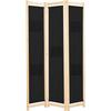 Self-supporting 3-panel Black Partition VIDAXL