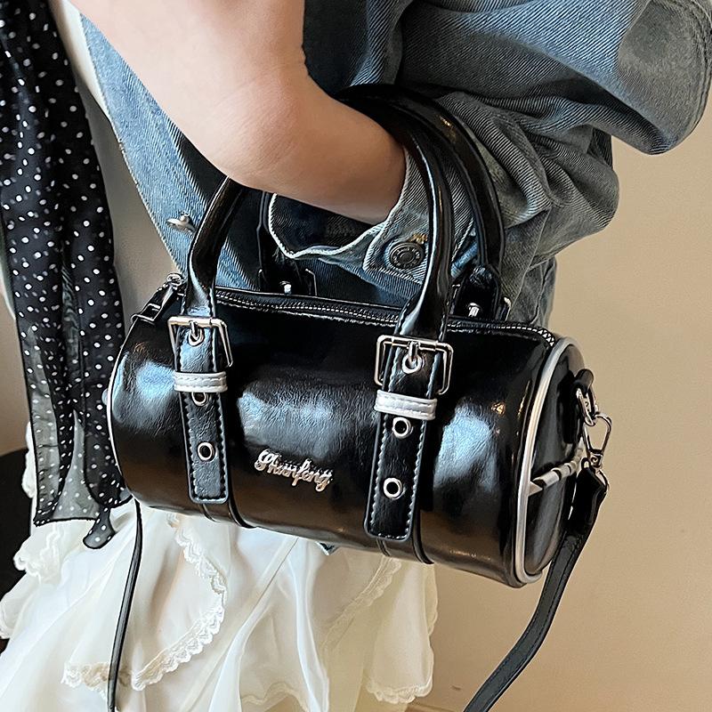 Трендовый нишевый дизайн, персонализированный стиль Spice Girl, портативная цилиндрическая сумка, корейская通勤, универсальная, в зарубежном стиле, женская сумка-мессенджер