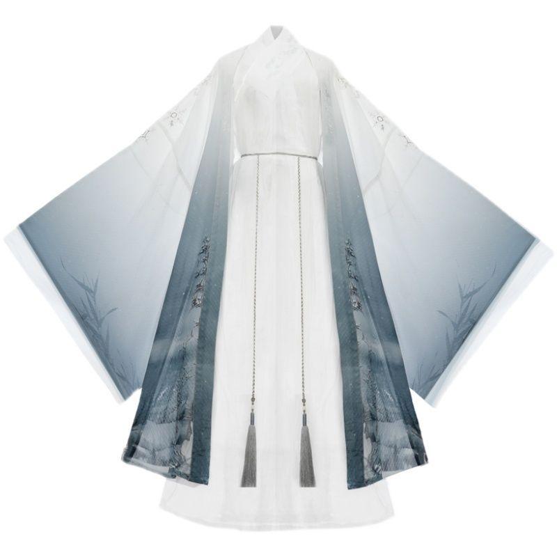 Chinese Ming Dynasty Style Unisex Cloak with Big Sleeves Spring Summer Fairy Hanfu