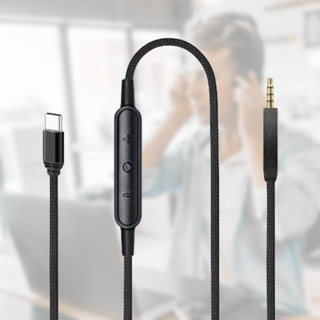 Надежный кабель USB C для гарнитур QC25/QC35/QC35II/QC45/NC700/Y40/Y45/Y50, кабель Type C на 2,5 мм со встроенным микрофоном