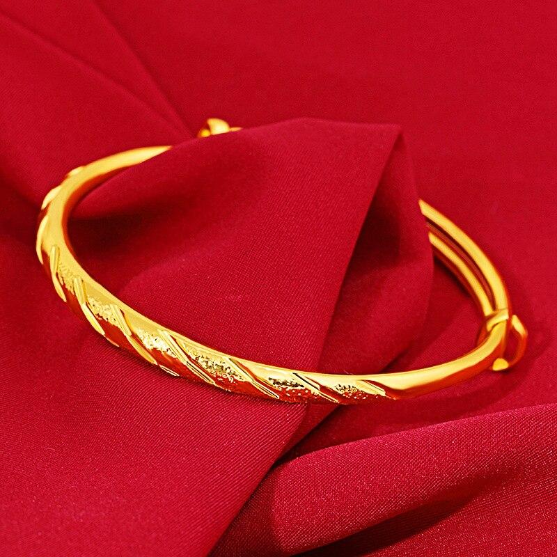 Не выцветают навсегда, настоящие золотые браслеты 14 карат, ювелирные изделия, женские золотые браслеты Pulseira Feminina Bizuteria, свадебные драгоценные камни, женские браслеты из золота 14 карат