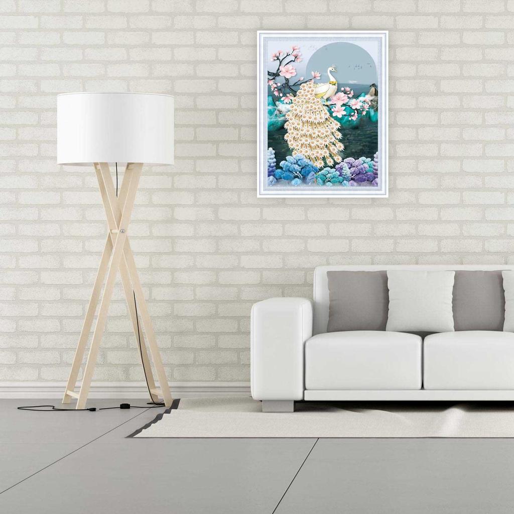 DIY Павлин Животные Алмазная картина Пейзаж Полный круглый дрель Мозаика Цветок Алмазная вышивка Ручная работа Украшение дома