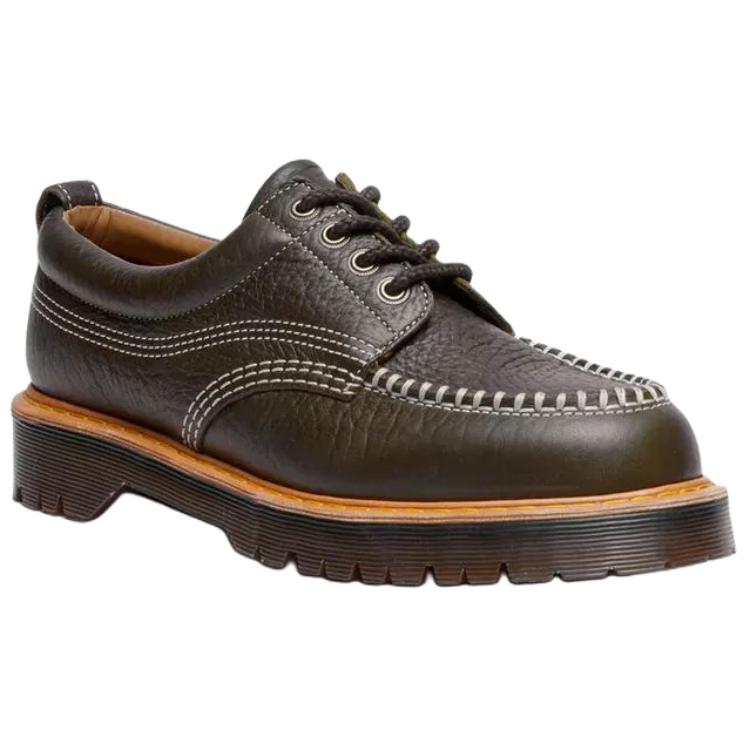 Dr. Martens Lowell Кожаные Повседневные Туфли на Шнуровке Винтажные Унисекс Оливково-Зеленые 42445300