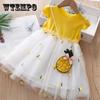 Платья для девочек, летние детские сетчатые юбки для маленьких девочек, детский жилет с короткими рукавами, платья принцессы