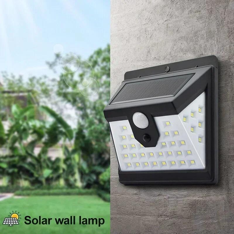 Solar Wall Light 40 LED Human Sensor Professional IP65 Waterproof Energy Saving Garden Decoration Eco-friendly Wall Light