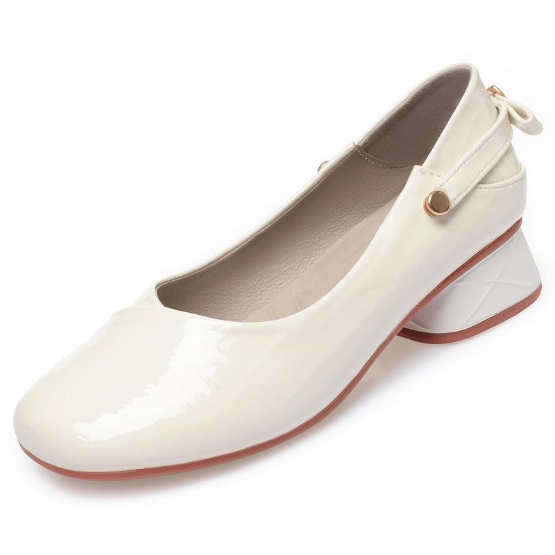 Нескользящие женские повседневные летние туфли с круглым носком, элегантные, модные, удобные, мягкие, кожаные, с неглубоким носком, праздничные туфли