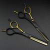 Professional 5.5 '' Gold&Black Hair Cutting Scissors Haircut Thinning Barber Haircutting Shears Hairdresser Scissors