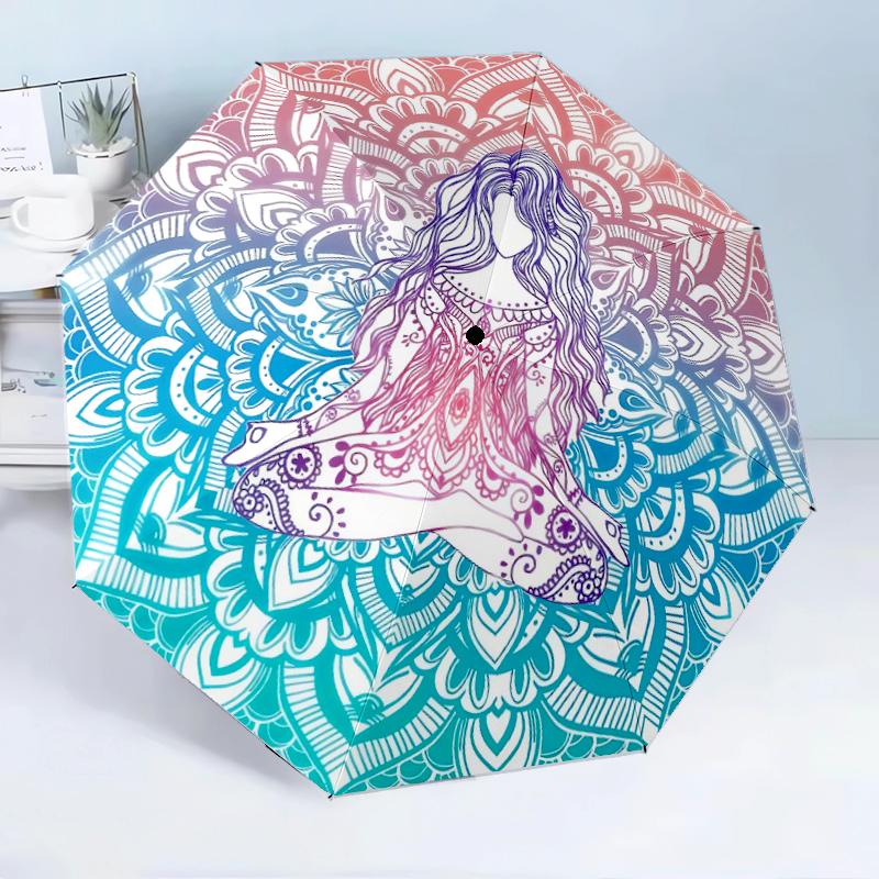 Cosmic Flower Of Life 8-Frame for Travel, camping, Casual Lightweight Portable Umbrella, Essential for every family Holidays Birthday Gift