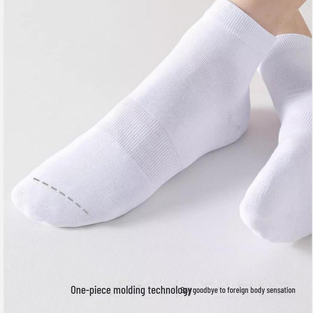 Мужские носки средней длины, однотонные, черные, дезодорирующие, впитывающие пот, деловые, повседневные, на все времена года