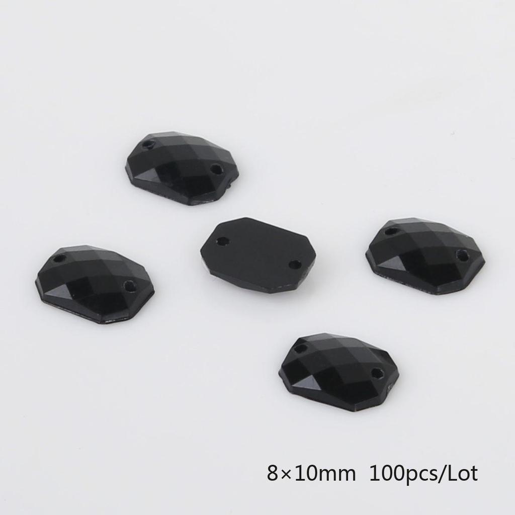Круглые многогранные акриловые стразы с плоской задней стороной и двумя отверстиями для DIY ювелирных аксессуаров