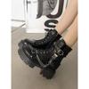 Sweet Cool Thick Soled Martin Boots Women's New Autumn Black Biker Boots To Increase The British Style Ankle Boot Tide