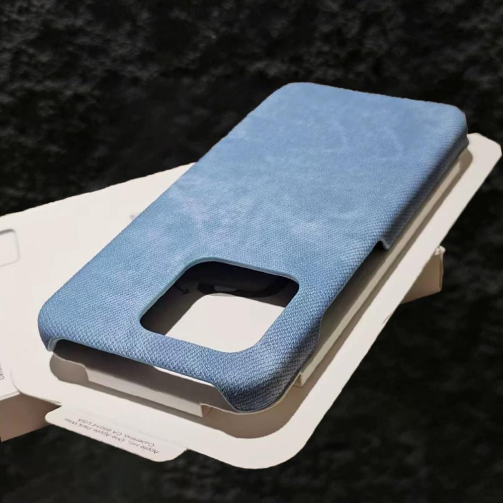 Vintage Denim Fabric Armor Case for iPhone 17 Air 16 15 14 13 12 Pro Max 11 Plus 16E 17Pro 16Pro Cooling Frameless Phone Cover