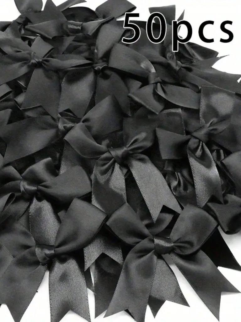 50 шт., ленточный бант, ремесленный бант, розовый, белый, цветочный, подарочная завязка, свадебное украшение, бант, бант своими руками, украшение для вечеринки по случаю рождения, украшение для выпечки