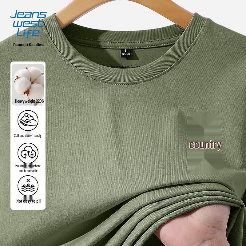 JEANSWEST LIFE Мужская повседневная хлопковая футболка с длинным рукавом, плотный хлопок