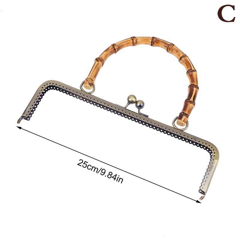 1 шт., винтажный металлический кошелек, рамка, застежка-поцелуй, замок с бамбуковой ручкой, ювелирные застежки, швейные застежки, принадлежности для изготовления кошелька