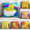 Мультяшная наволочка T-Tweety B-Bird, декоративная для дивана, для дома, с двусторонним принтом, плюшевая, квадратная, накидка на подушку, декор, наволочка