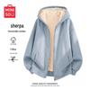 MINISO Женская зимняя толстовка-кардиган с капюшоном из овечьей шерсти