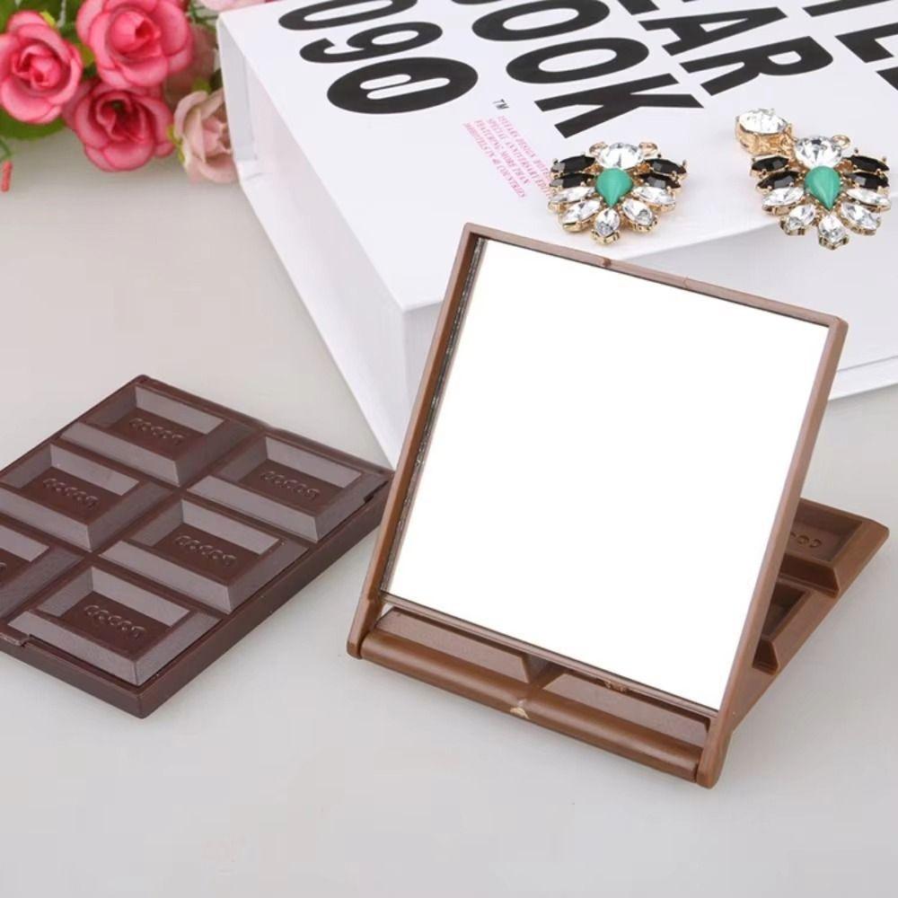 Chocolate Shaped Chocolate Mirror Folding Makeup Mirror Creativity Beauty Mirror Home