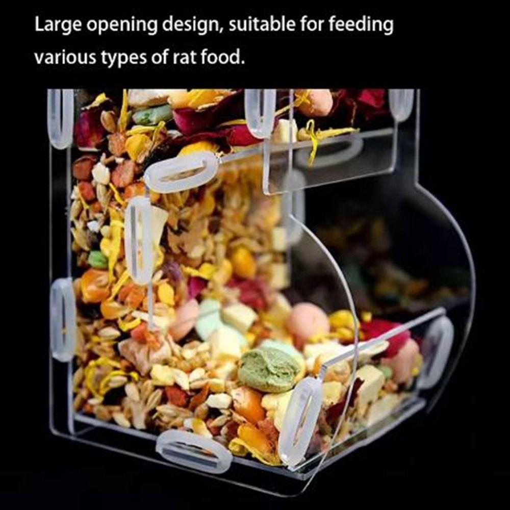 Acrylic Automatic Hamster Food Feeder Large Capacity Small Pets Food Feeding Bowl  for Small Pets