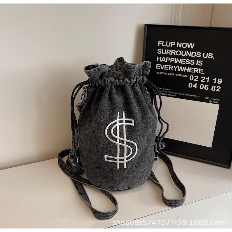 Large Capacity Denim Bag Women's Spring Summer Versatile 2025 New Messenger Bag Multi-functional Korean Version Backpack