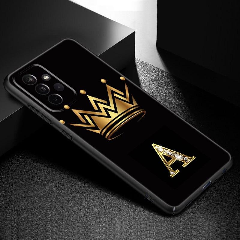Golden Crown Letters Phone Case For Samsung Galaxy A21 A30 A50 A52 S A13 A22 A32 A33 A53 A73 5G A11 A12 A31 A51 A70 A71 A72
