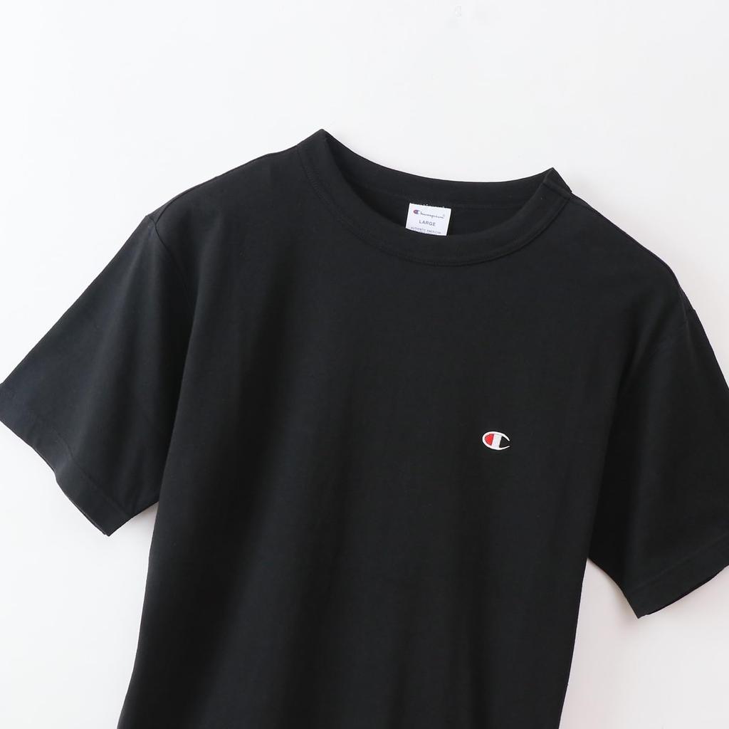 Champion Short Classic COTTON Logo Short Sleeve L T-shirt, Sleeve, 100% Cotton, USA, One-point Embroidered, T-shirt, Basic, C3-P300Z/C3-X352L, Men's,