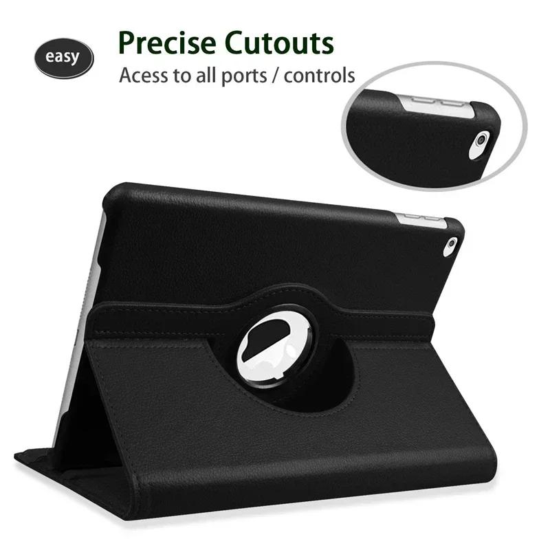 For iPad Air 13 11-inch M2 Pro 13 11-inch M4 2026 Mini 7 6 Smart Leather Case with 360° Rotation and Sleep Wake Function Shell