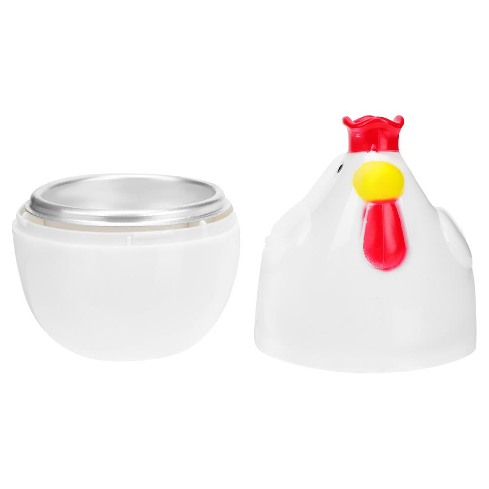 Nonstick Cookware Microwave Egg Boiler Steamer Chicken Shaped Kitchen Gadget Cooker White